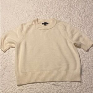 Women's Cream Short Sleeve Sweater